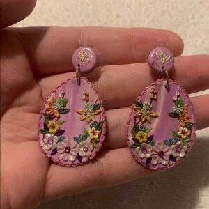 Floral Purple Earrings